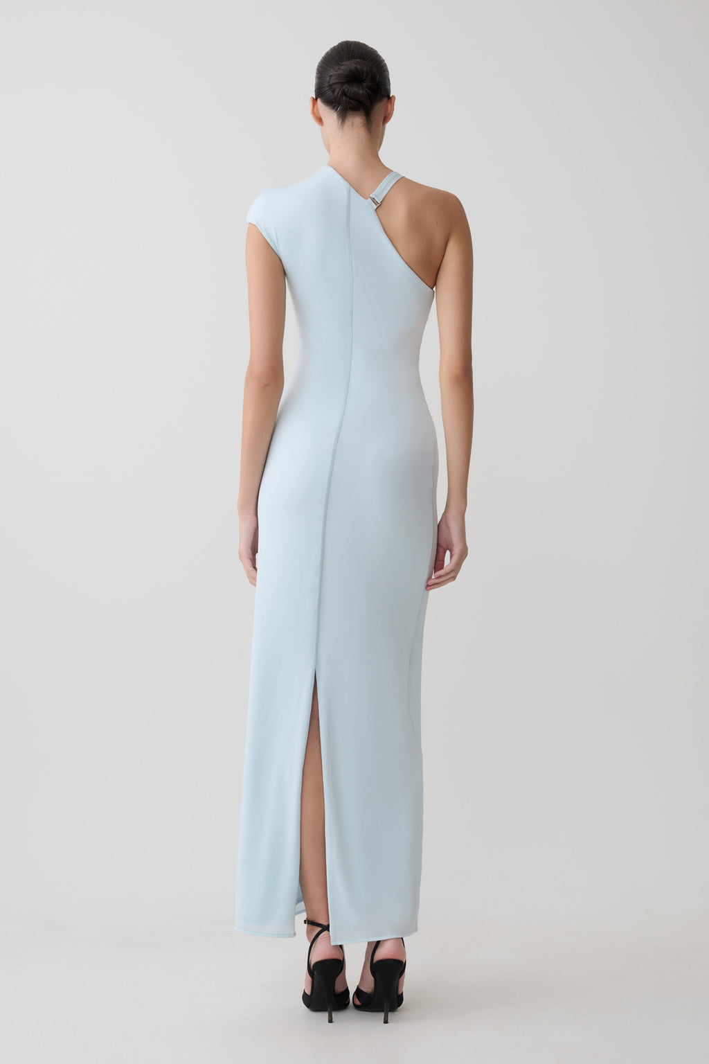 Oden Slinky Maxi Dress With Hardware in Sky Blue – Chic&Drifts