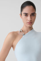 Oden Slinky Maxi Dress With Hardware in Sky Blue – Chic&Drifts