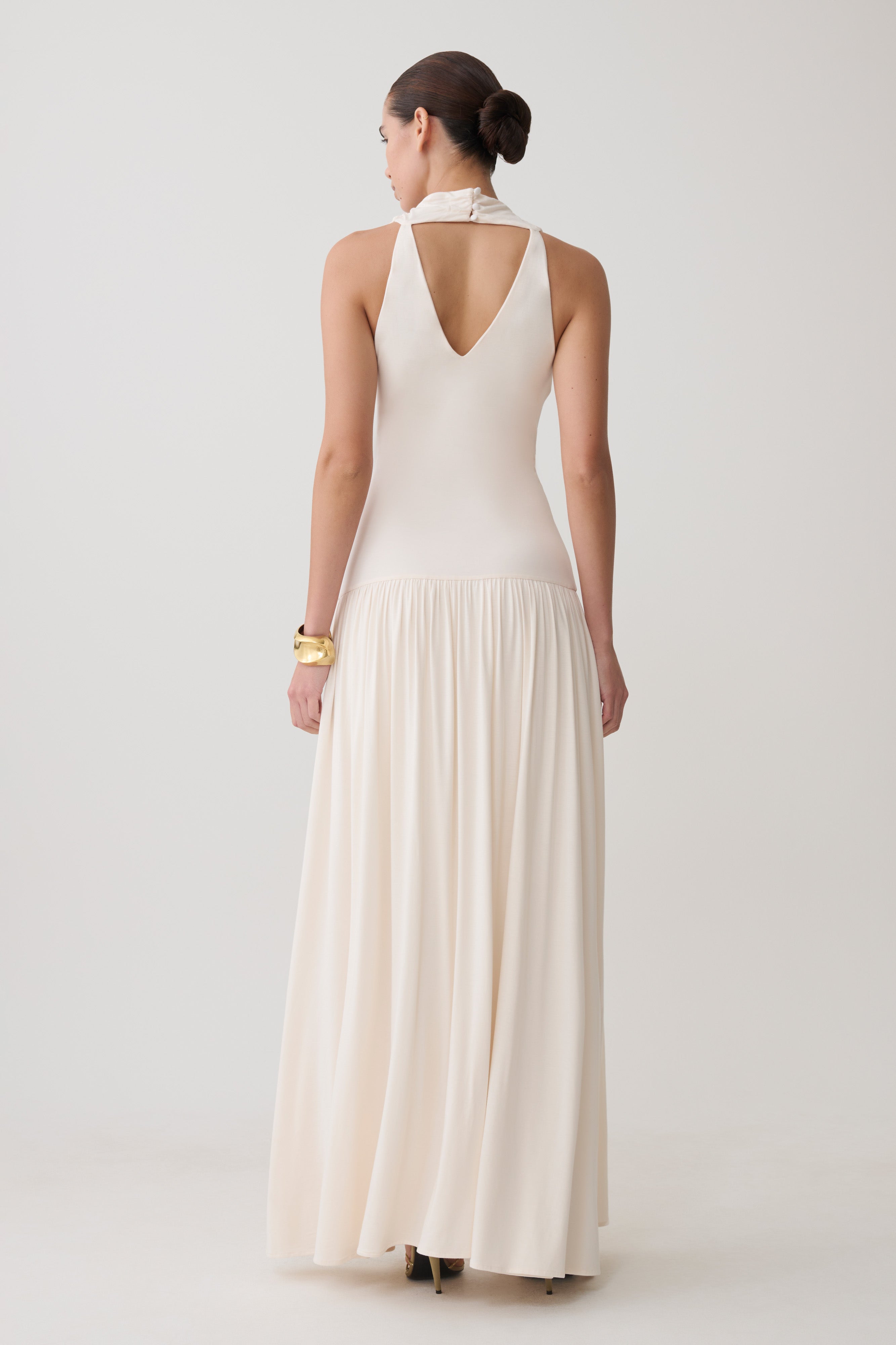 Zsela High Neck Modal Maxi Dress in Ivory – Chic&Drifts