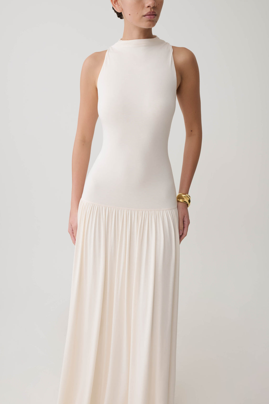 Zsela High Neck Modal Maxi Dress in Ivory – Chic&Drifts