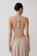 Nola Draped Lurex Halter Top in Gold – Chic&Drifts