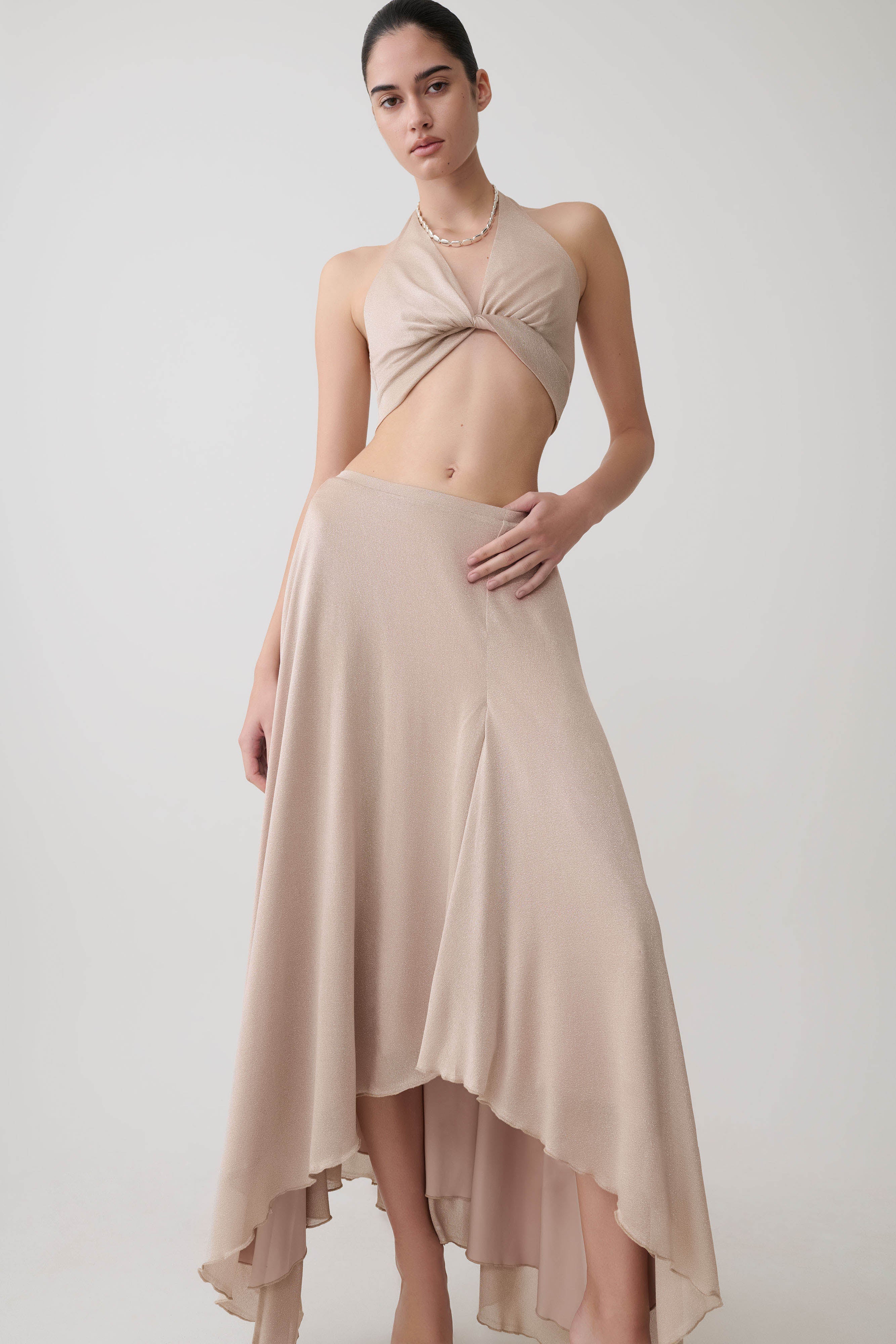 Nola Lurex Maxi Skirt in Gold – Chic&Drifts