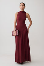 Zsela High Neck Modal Maxi Dress in Wine – Chic&Drifts