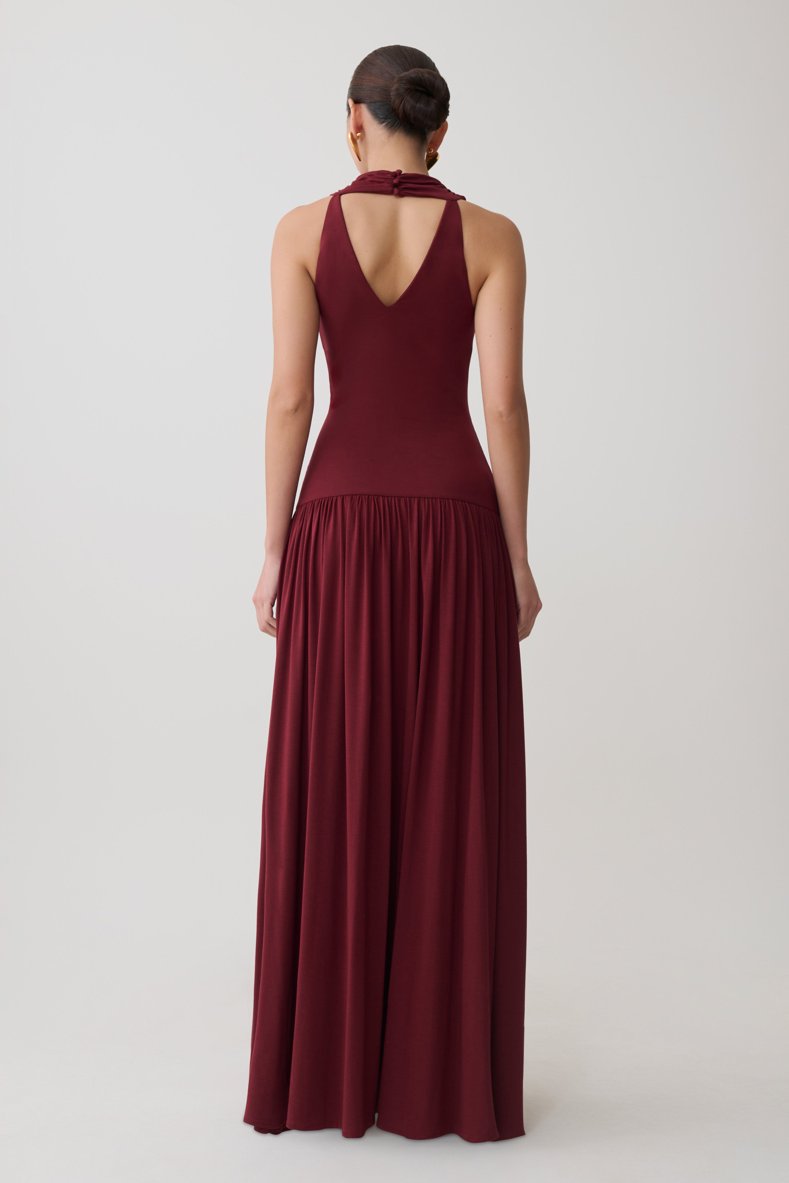 Zsela High Neck Modal Maxi Dress in Wine – Chic&Drifts