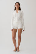 Darlene Pointelle Knit Shorts in White – Chic&Drifts