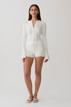 Darlene Pointelle Knit Shorts in White – Chic&Drifts