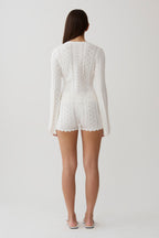 Darlene Pointelle Knit Shorts in White – Chic&Drifts