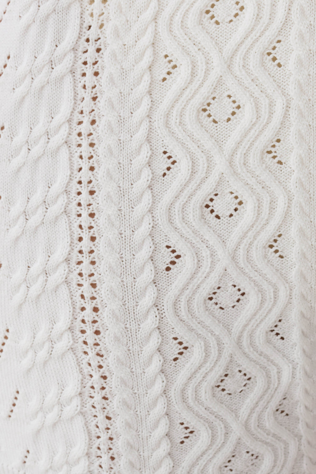 Darlene Pointelle Knit Long Sleeve Top in White – Chic&Drifts