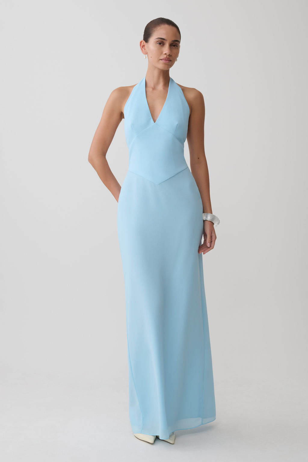 Valentina Chiffon Halter Maxi Dress