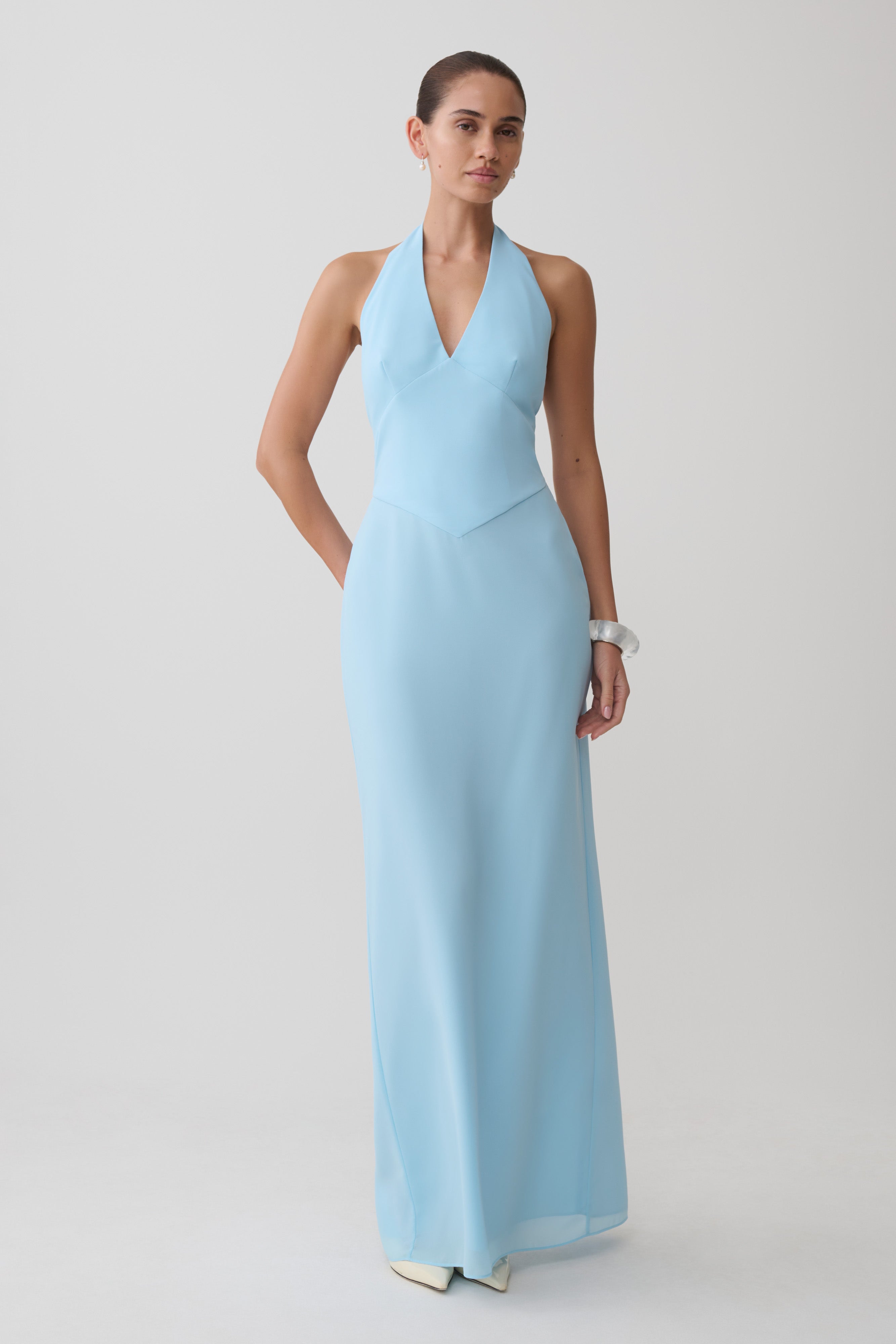 Valentina Chiffon Halter Maxi Dress