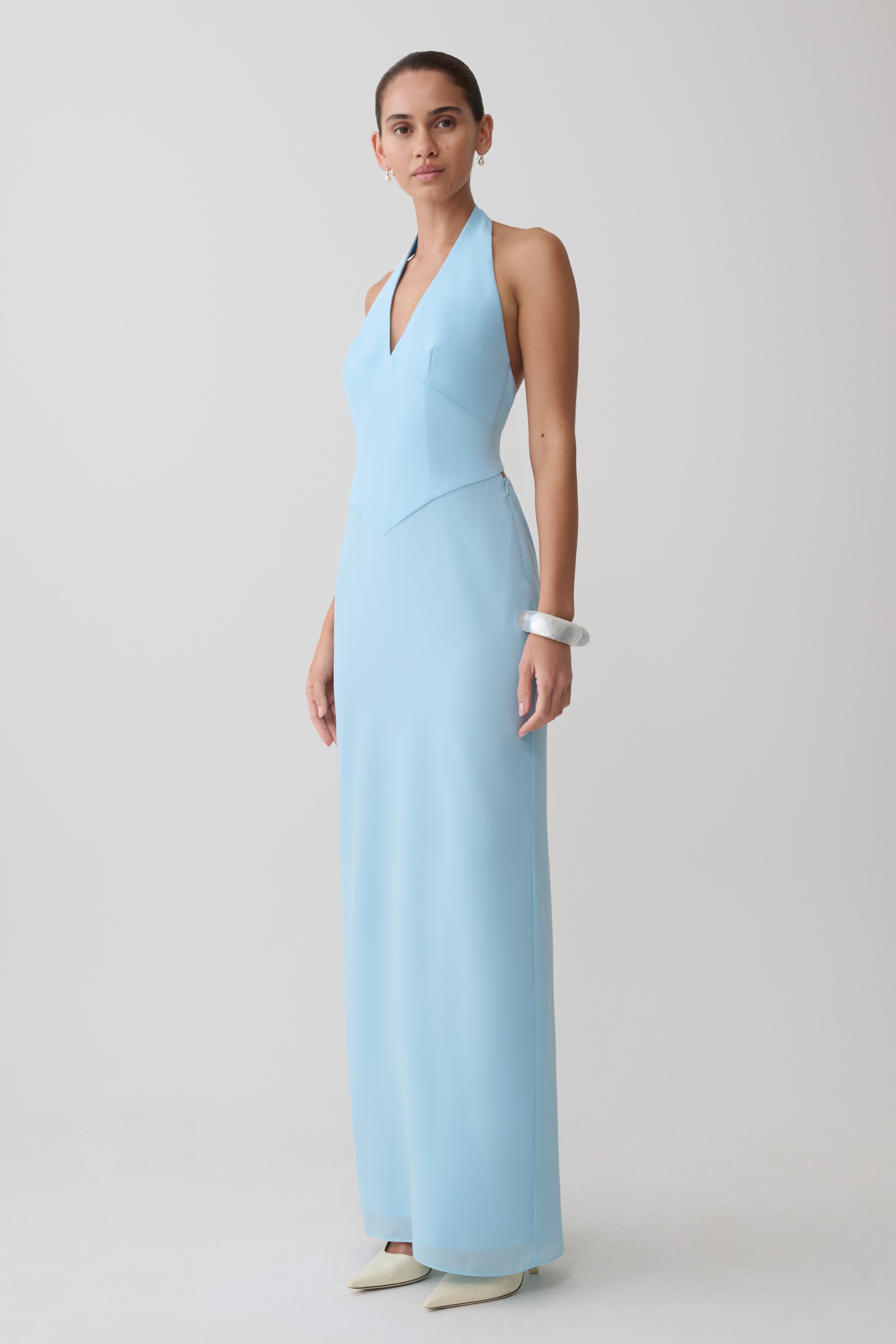 Valentina Chiffon Halter Maxi Dress