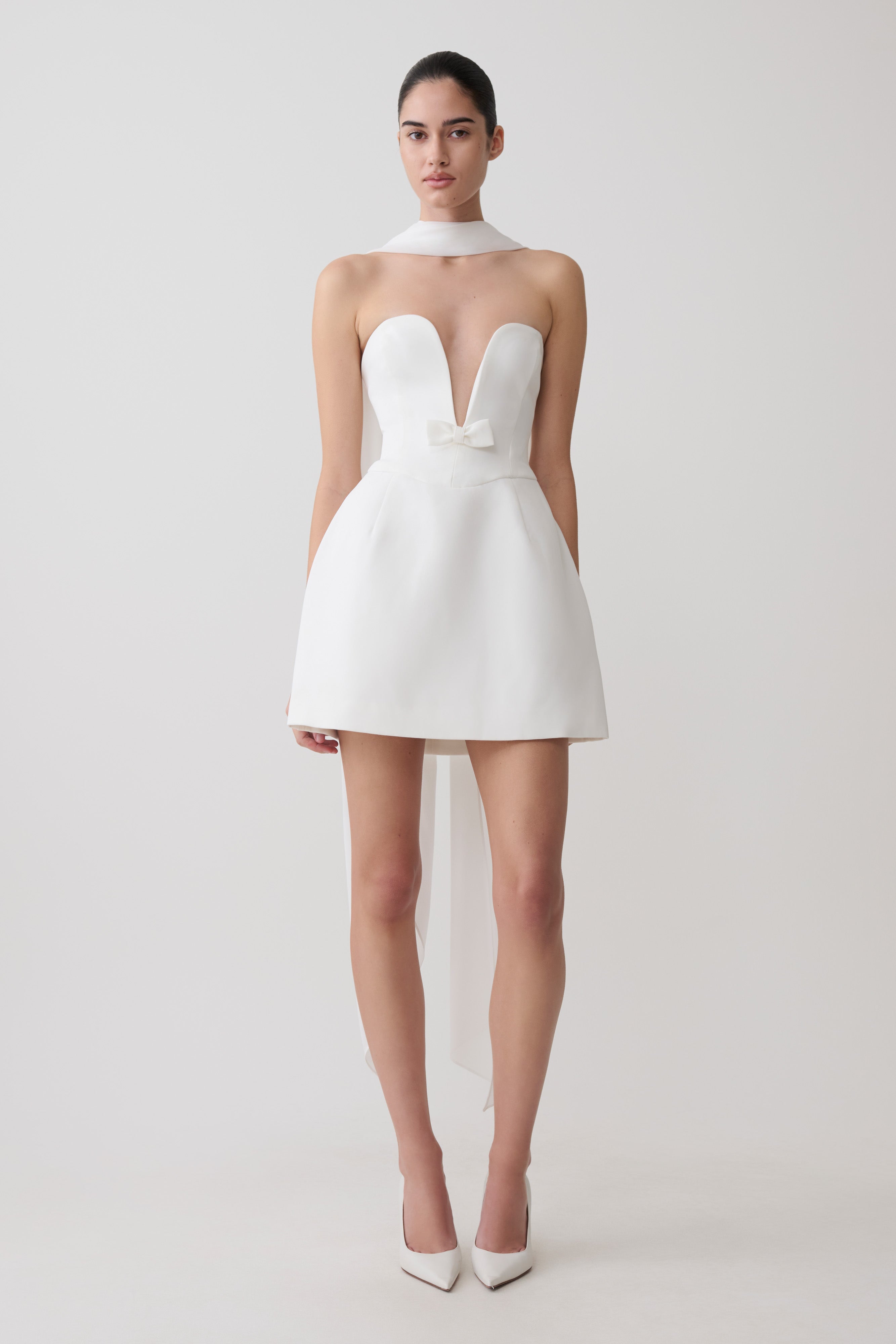 Orellia Strapless Suiting Mini Dress in Ivory – Chic&Drifts