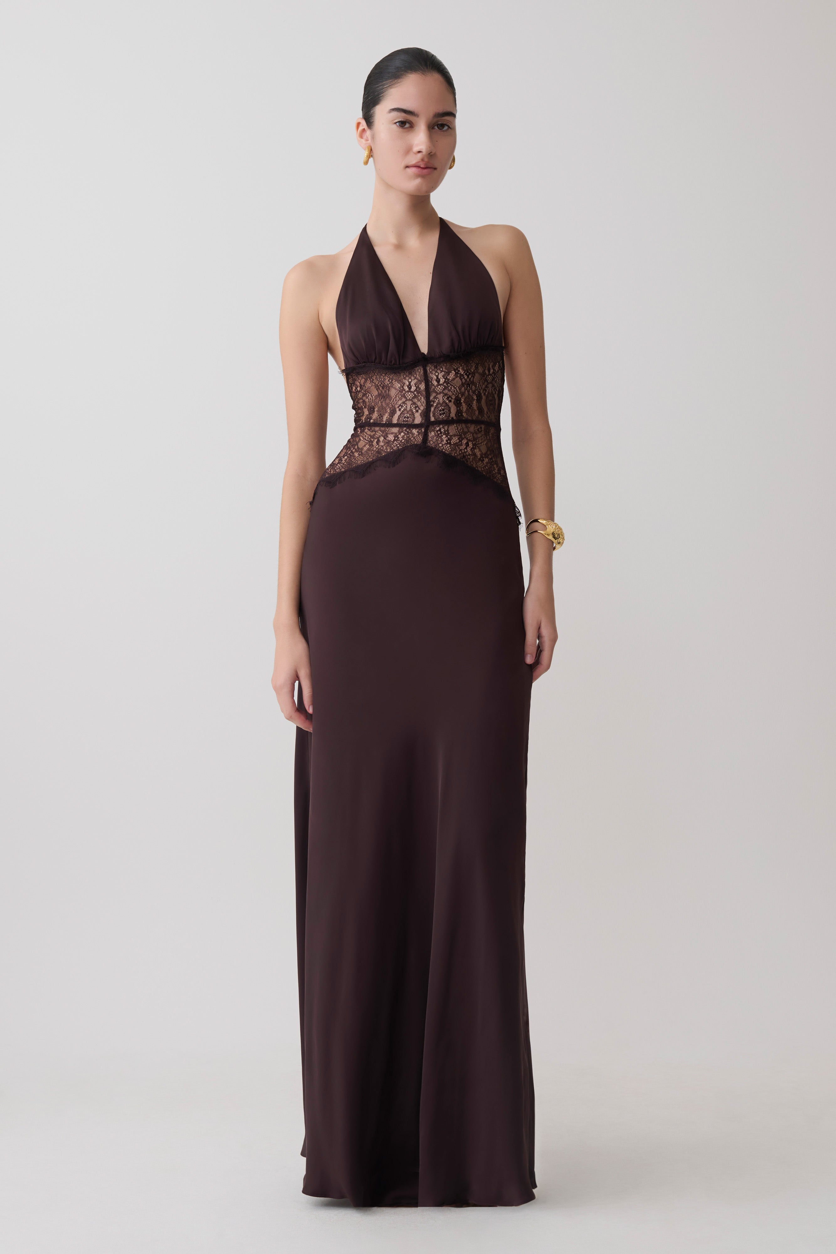 Dinah Lace And Satin Maxi Dress