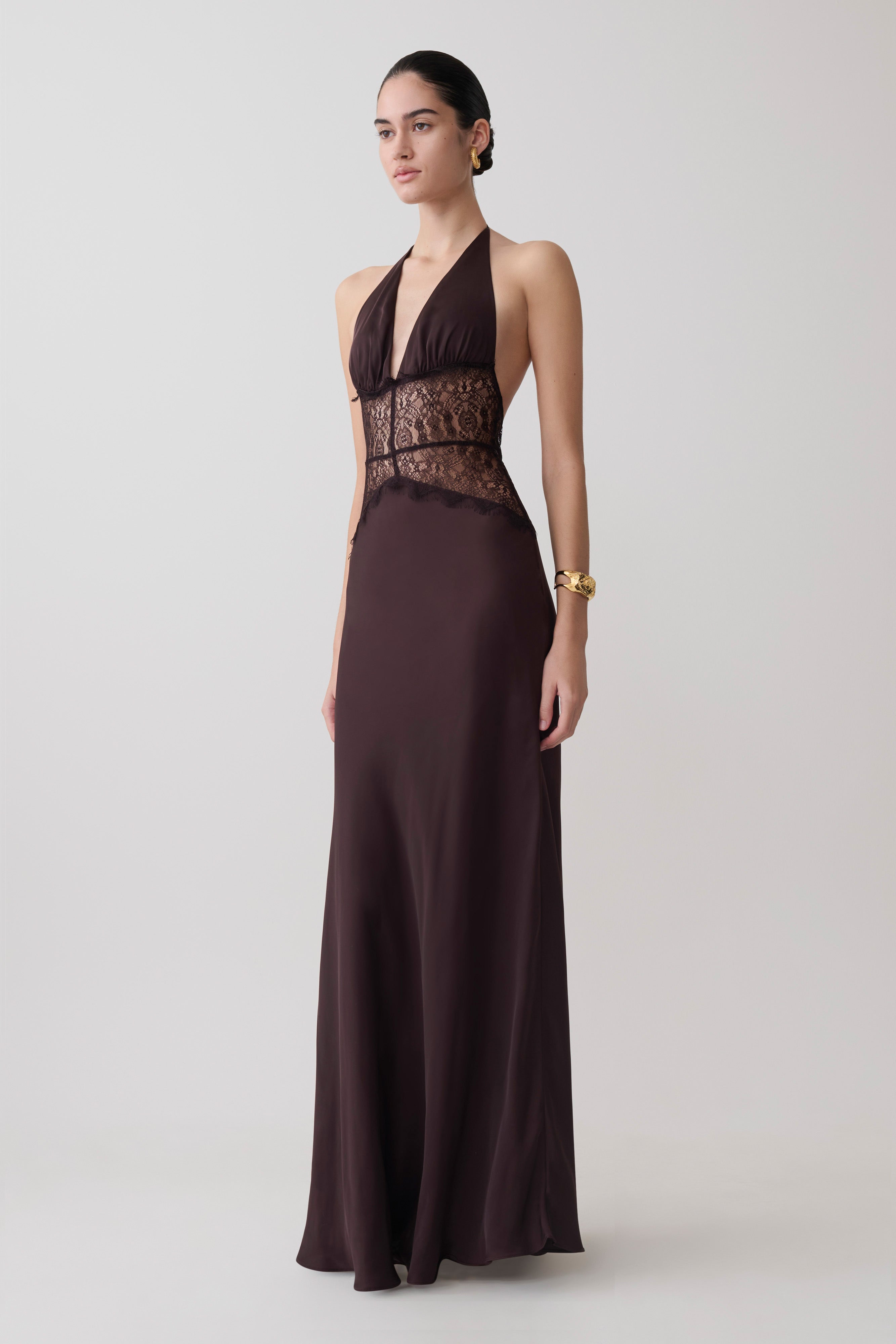 Dinah Lace And Satin Maxi Dress