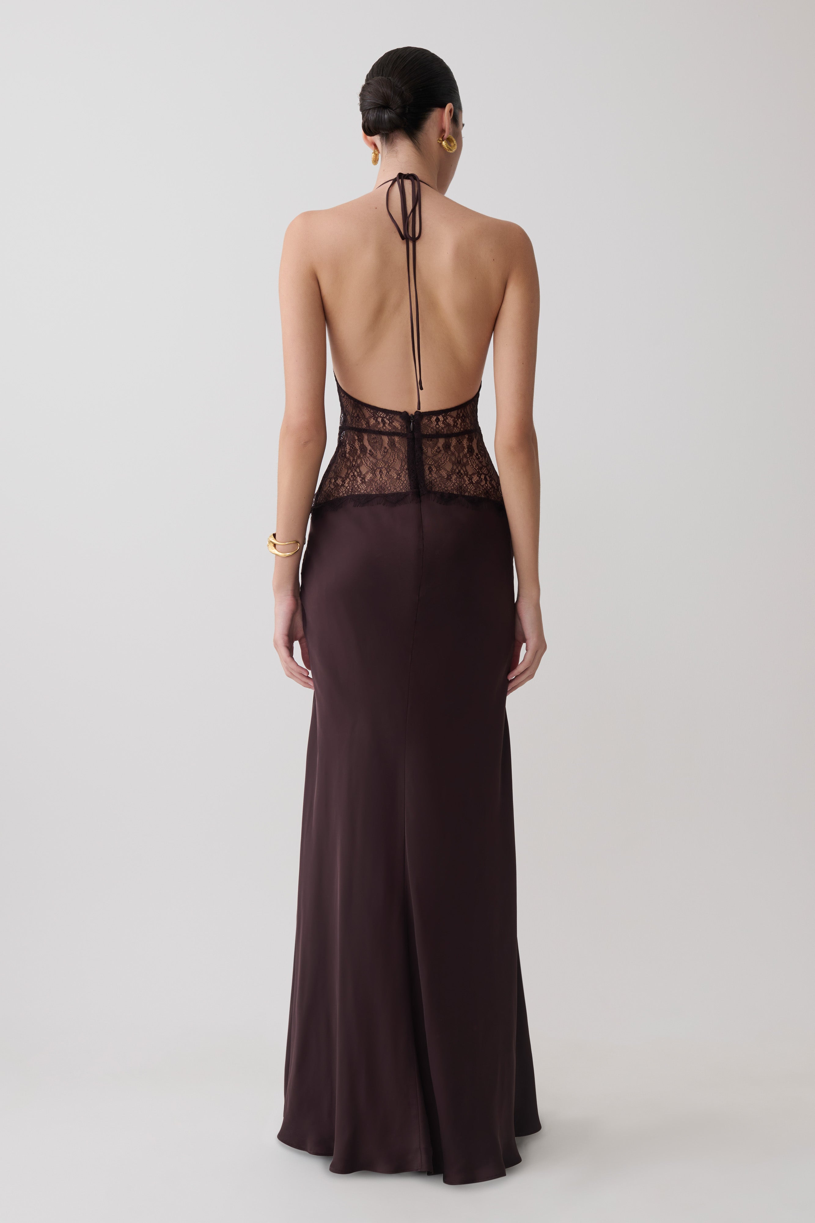 Dinah Lace And Satin Maxi Dress