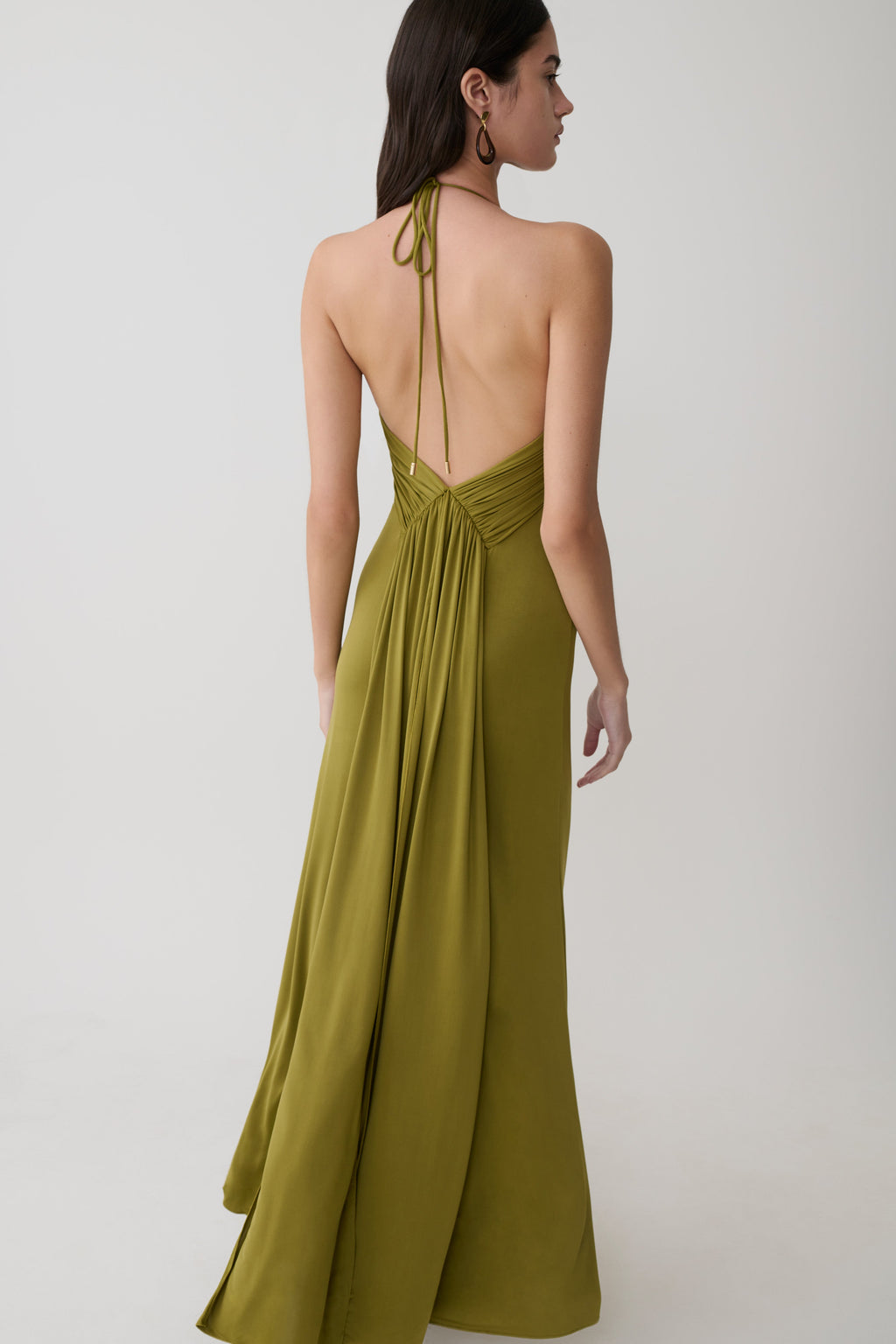 Maely Gathered Slinky Maxi Dress