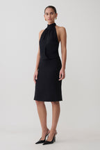 Maki Viscose Sleeveless Halter Top in Black – Chic&Drifts