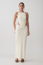 Nathaelie Sleeveless Maxi Dress in White – Chic&Drifts
