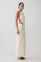 Nathaelie Sleeveless Maxi Dress in White – Chic&Drifts