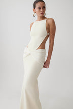 Nathaelie Sleeveless Maxi Dress in White – Chic&Drifts