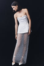 Zuri Hand Beaded Embellished Maxi Skirt in Silver – Chic&Drifts
