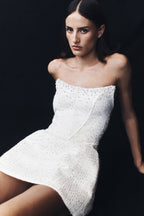 Lorrie Tweed Corset Mini Dress in White – Chic&Drifts