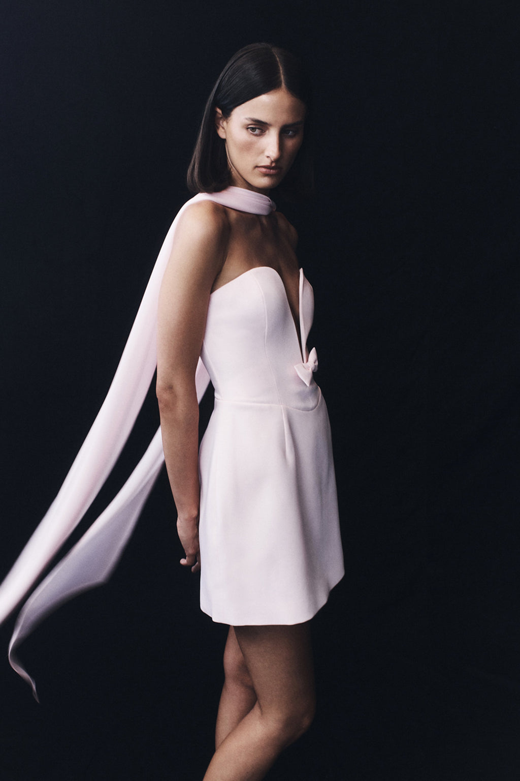 Orellia Strapless Suiting Mini Dress in Soft Pink – Chic&Drifts