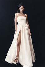 Carla Ruched Gown in Cream Ivory – Chic&Drifts