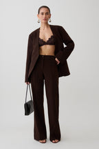 Darcie Fit And Flare Suiting Pants in Dark Chocolate – Chic&Drifts