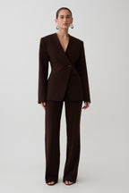 Darcie Fit And Flare Suiting Pants in Dark Chocolate – Chic&Drifts