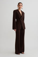 Darcie Fit And Flare Suiting Pants in Dark Chocolate – Chic&Drifts