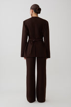 Darcie Fit And Flare Suiting Pants in Dark Chocolate – Chic&Drifts