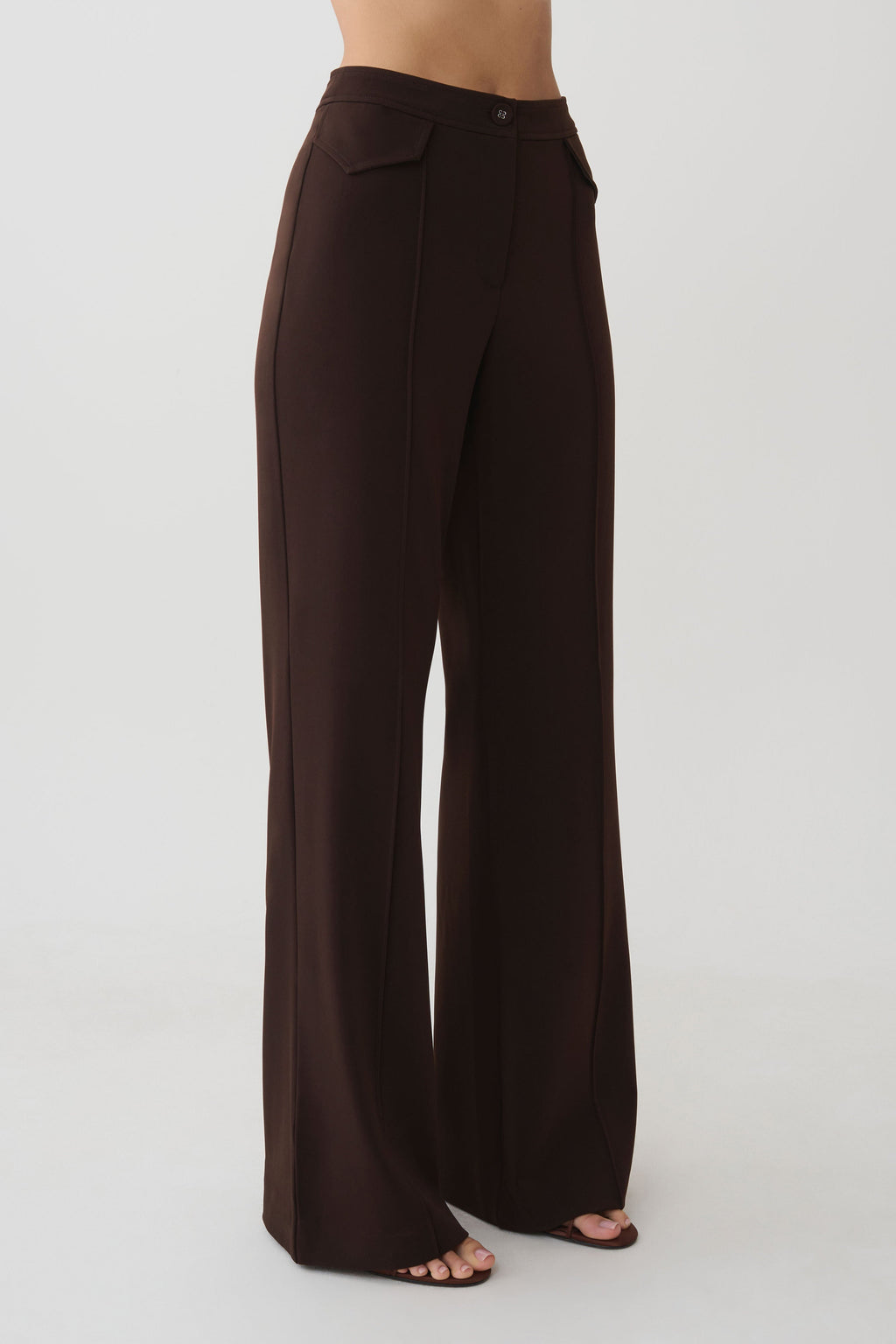 Darcie Fit And Flare Suiting Pants in Dark Chocolate – Chic&Drifts