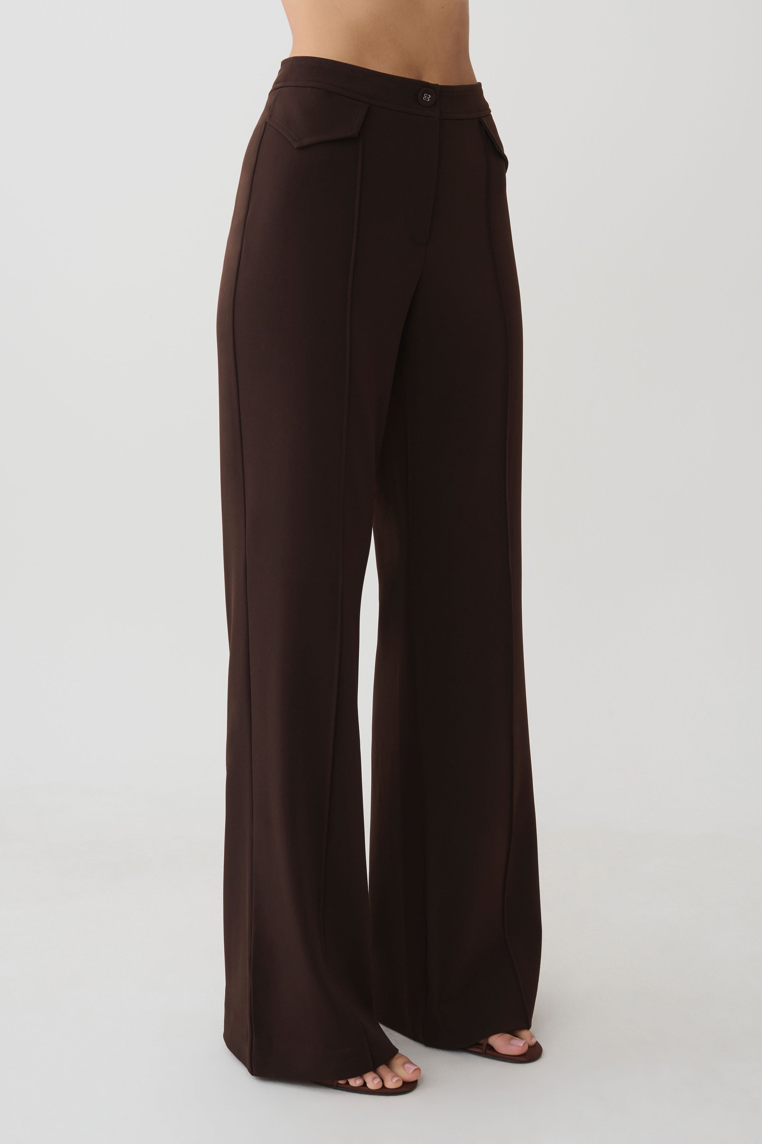 Darcie Fit And Flare Suiting Pants in Dark Chocolate – Chic&Drifts