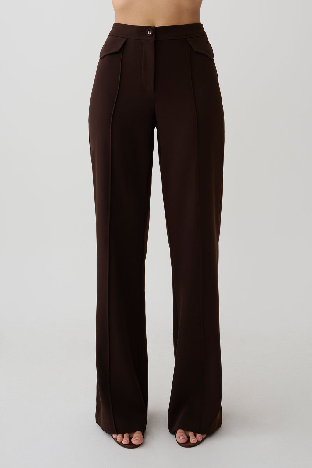 Darcie Fit And Flare Suiting Pants in Dark Chocolate – Chic&Drifts