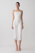 Tillie Flower Embroidery Denim Capris in White – Chic&Drifts
