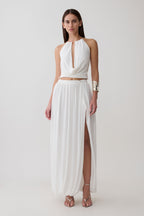 Banks Bubble Hem Midi Skirt in White – Chic&Drifts