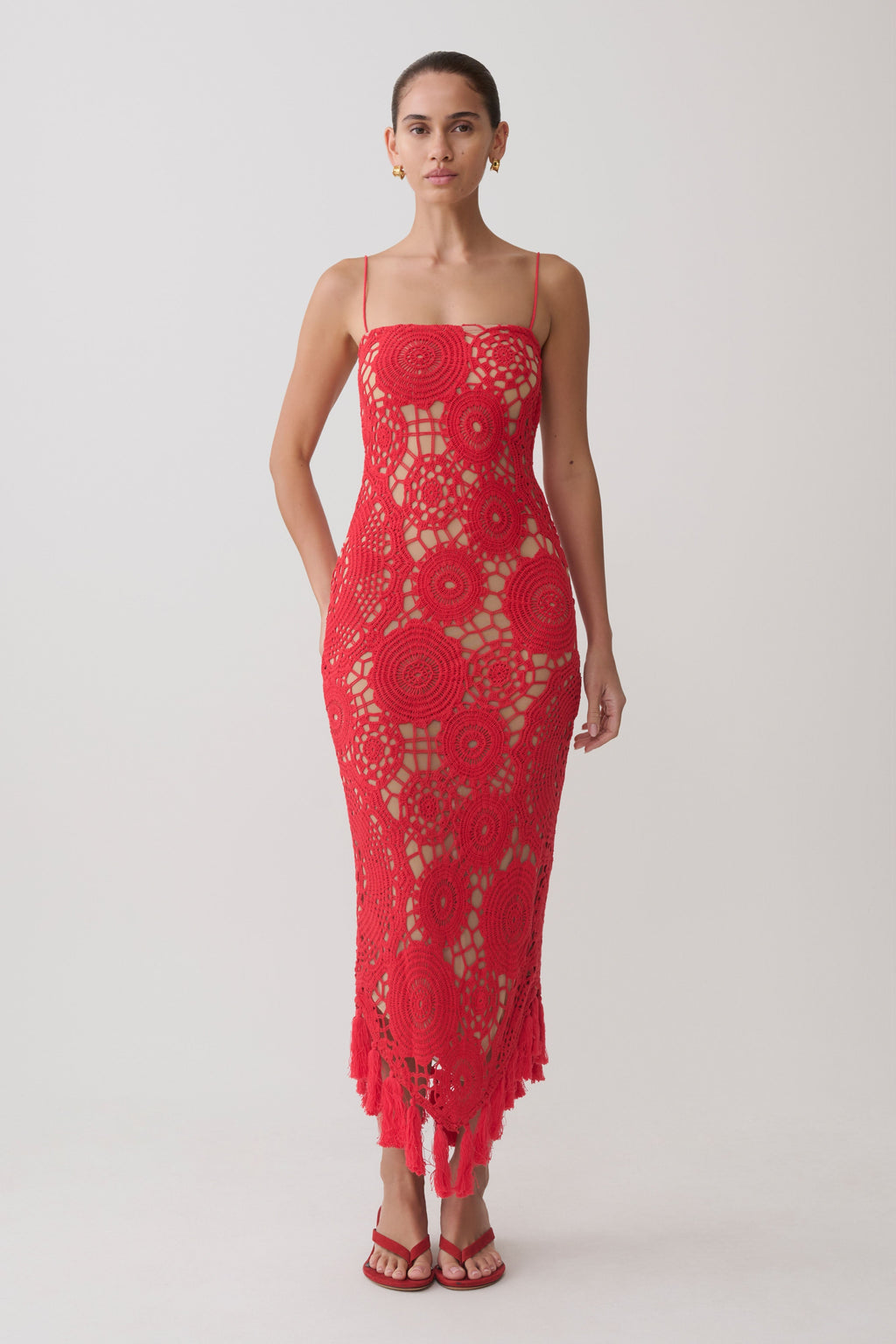Delta Crochet Halter Midi Dress