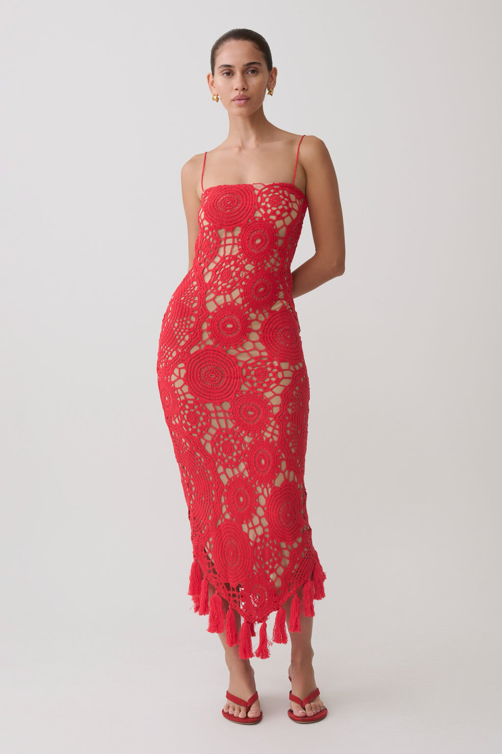 Delta Crochet Halter Midi Dress