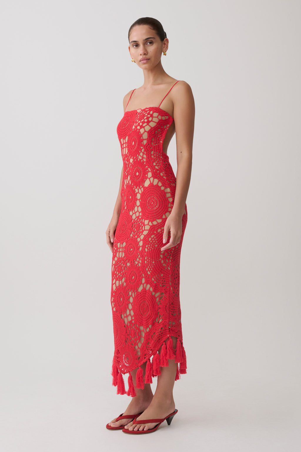 Delta Crochet Halter Midi Dress
