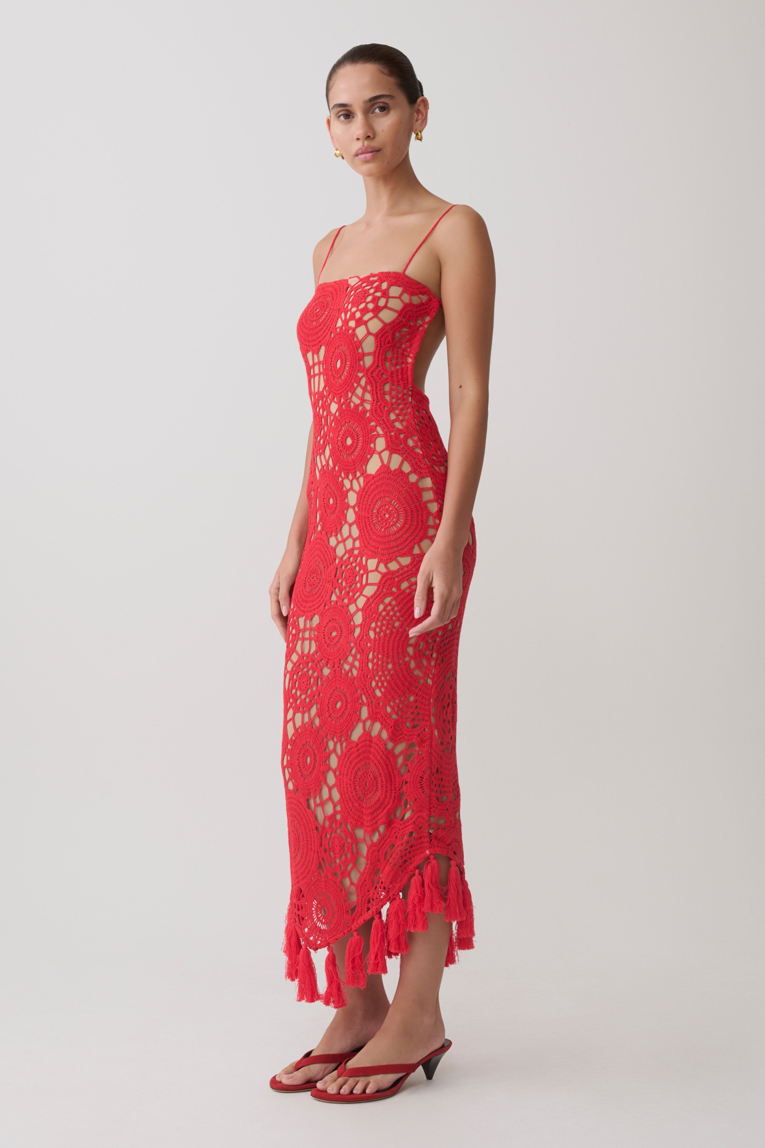 Delta Crochet Halter Midi Dress