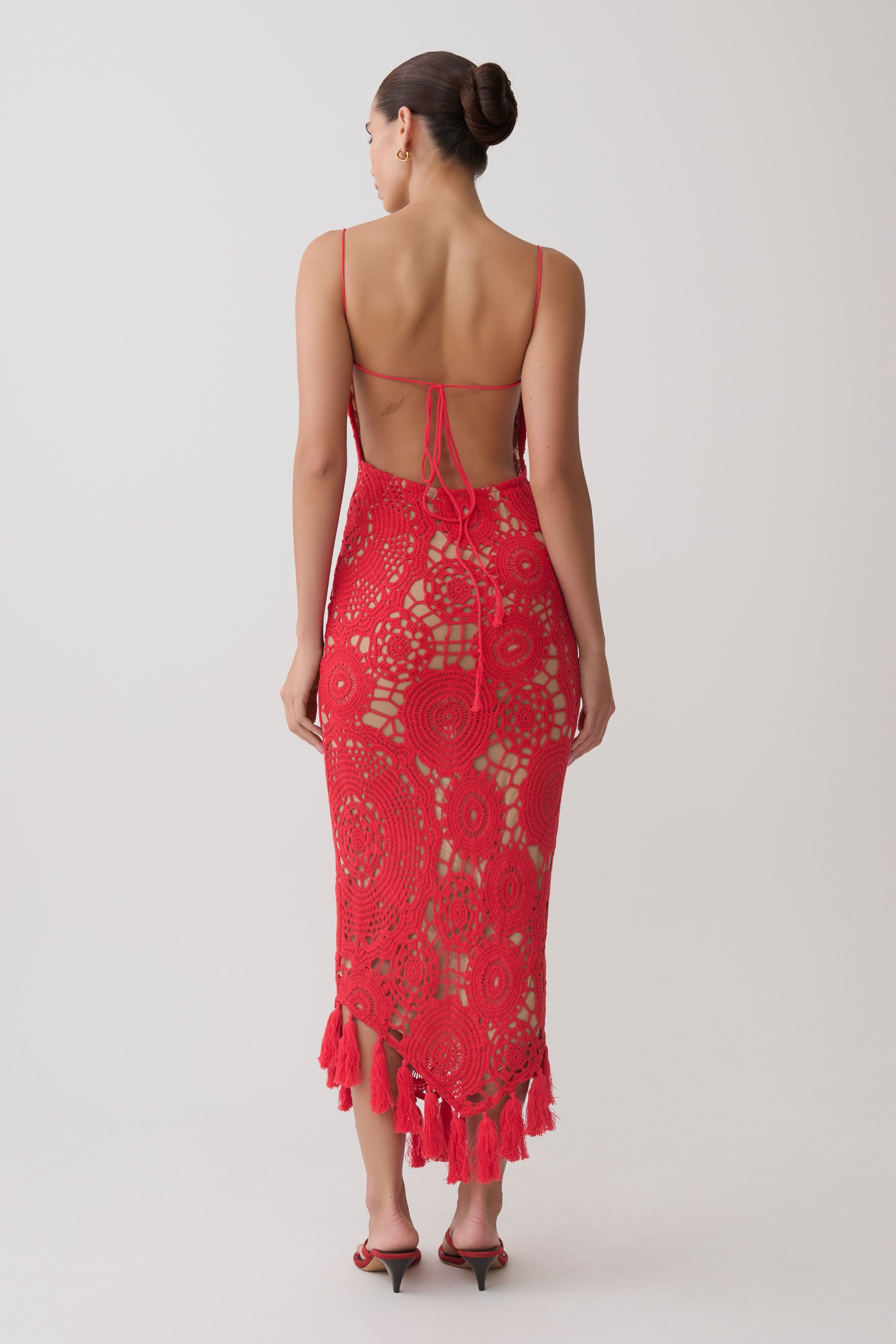 Delta Crochet Halter Midi Dress