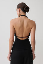 Gracie Halter Neck Asymmetrical Top in Black – Chic&Drifts