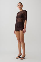Gigi Lace Mini Shorts in Dark Chocolate – Chic&Drifts