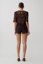 Gigi Lace Mini Shorts in Dark Chocolate – Chic&Drifts