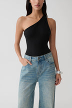 Kuru Asymmetric Back Ponte Bodysuit in Black – Chic&Drifts