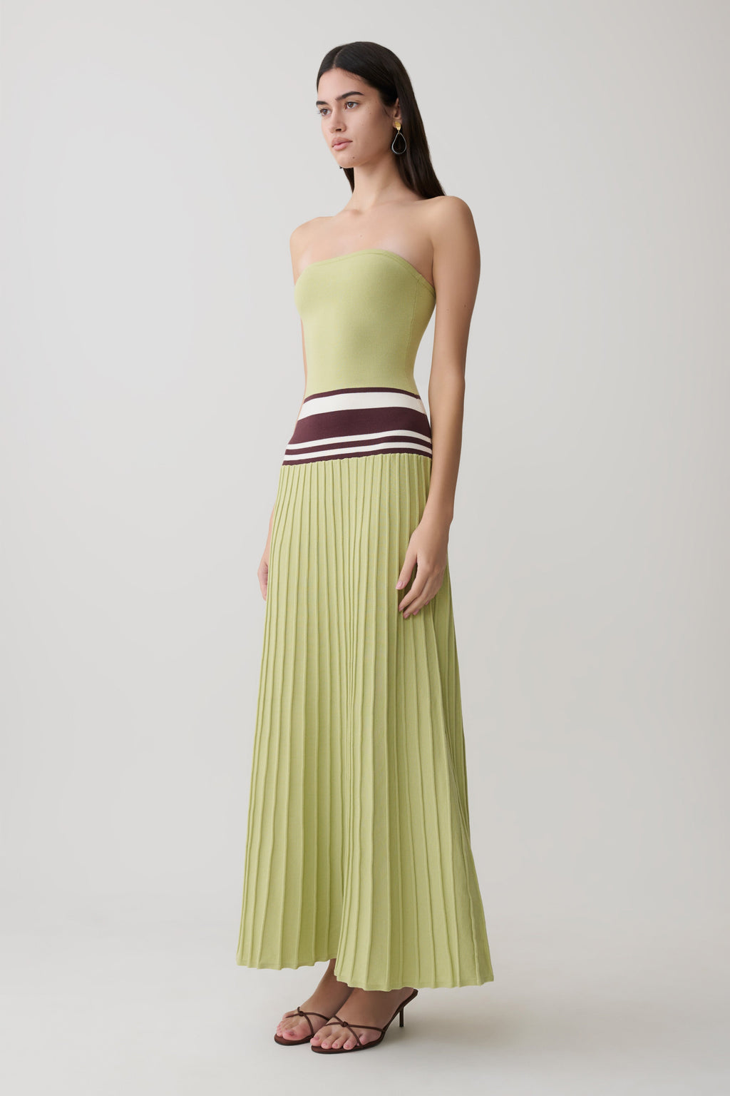 Solaris Strapless Contrast Knit Maxi Dress