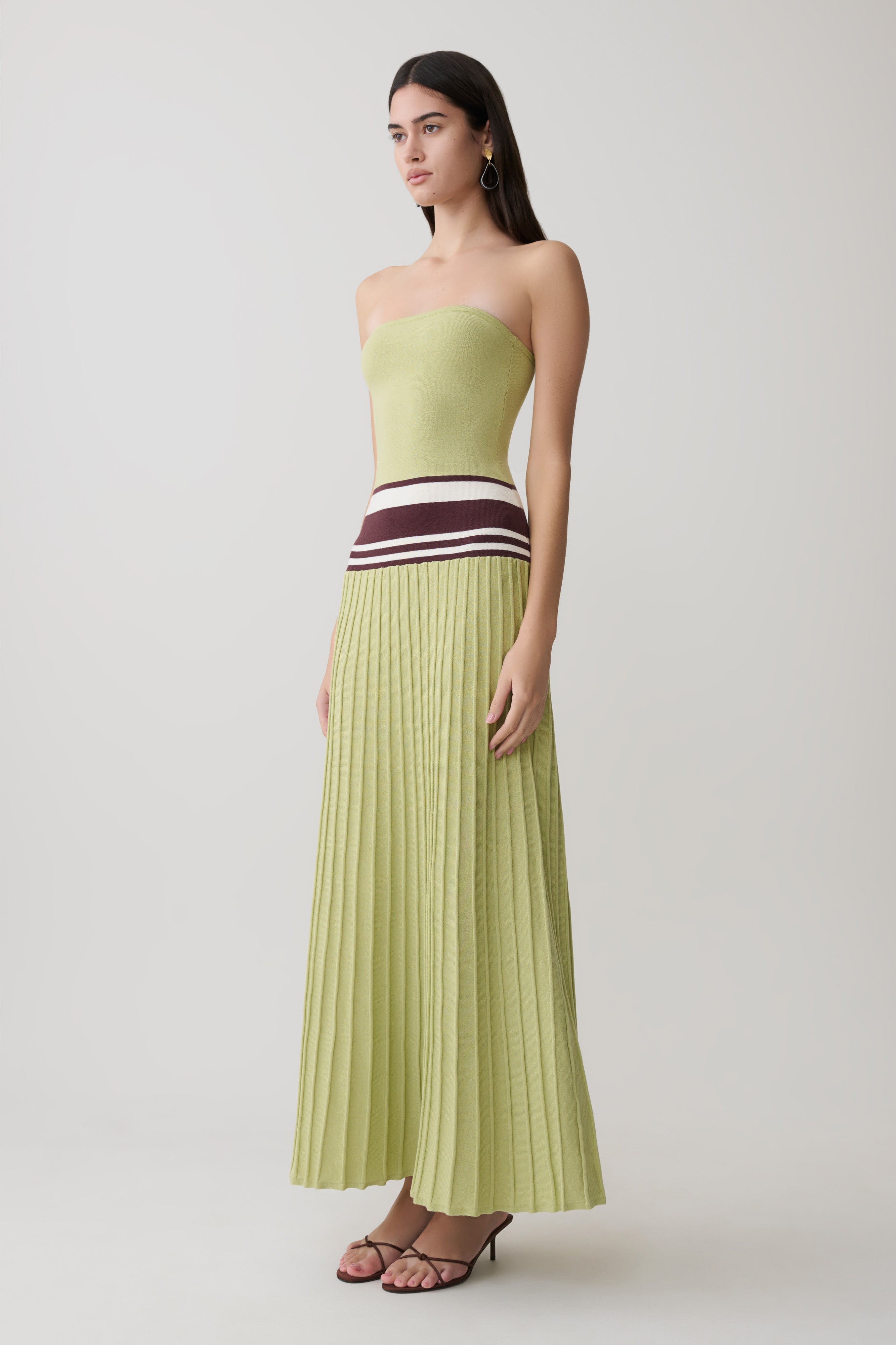 Solaris Strapless Contrast Knit Maxi Dress