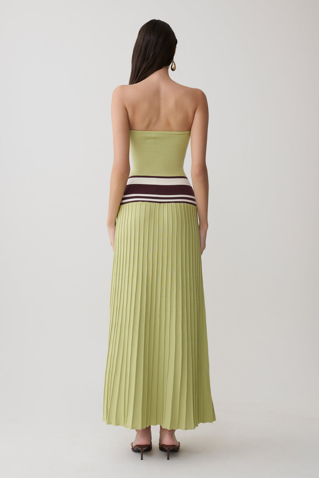 Solaris Strapless Contrast Knit Maxi Dress
