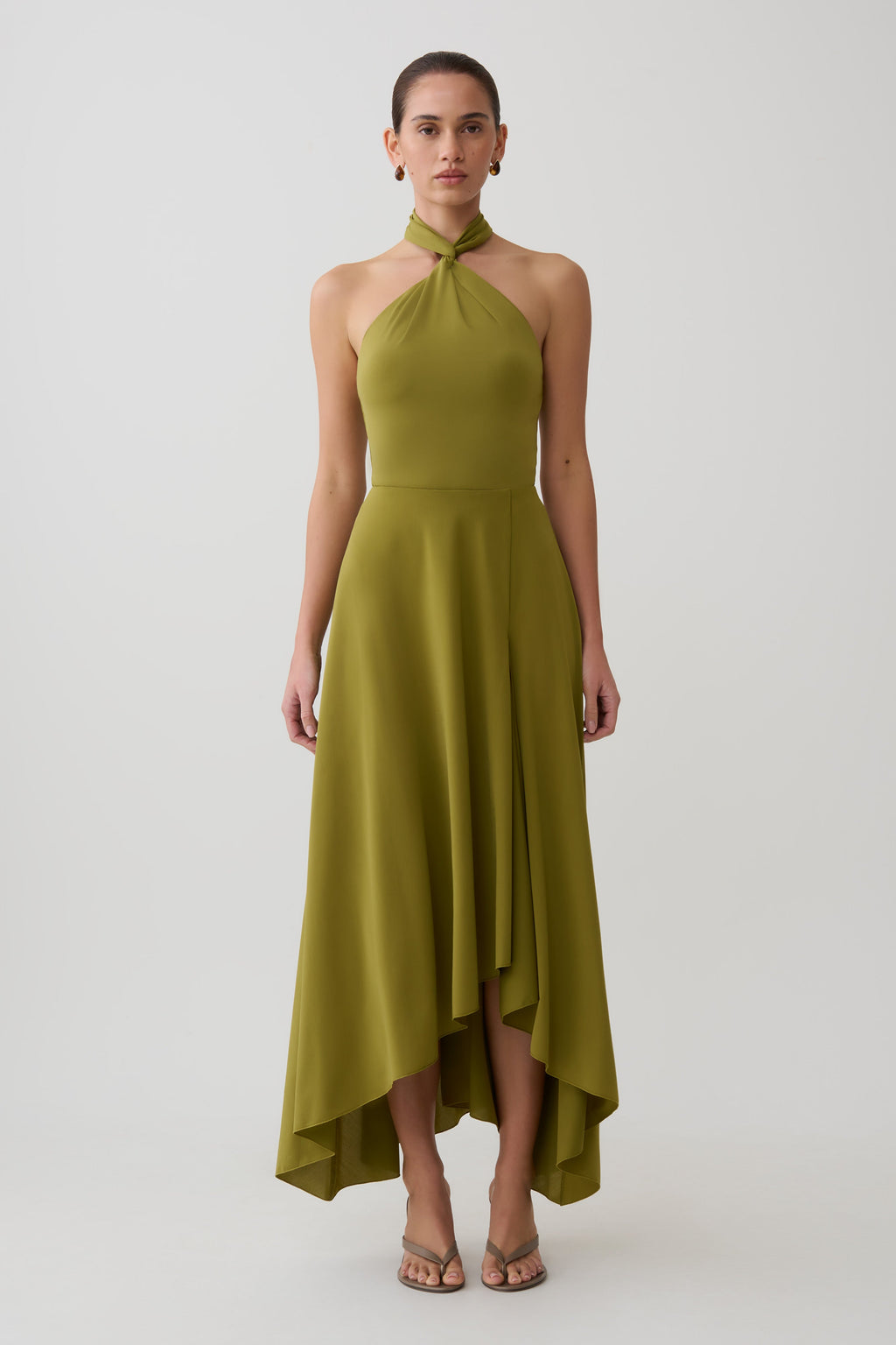 Bambi Dry Jersey Maxi Skirt in Martini Olive – Chic&Drifts